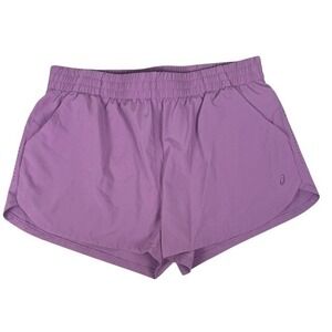 Asics Womens Purple Running Athletic Shorts with Built-in‎ Liner Size Large